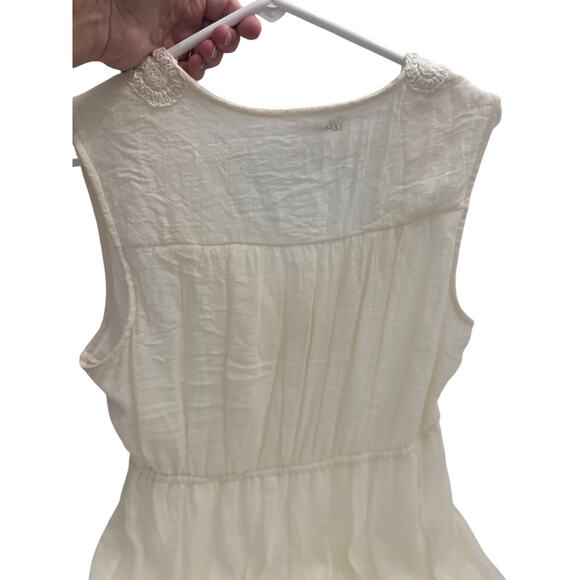 Wrangler crochet neck peasant dress cream XL Peasant Boho western 
Ruffle hem - Picture 7 of 8